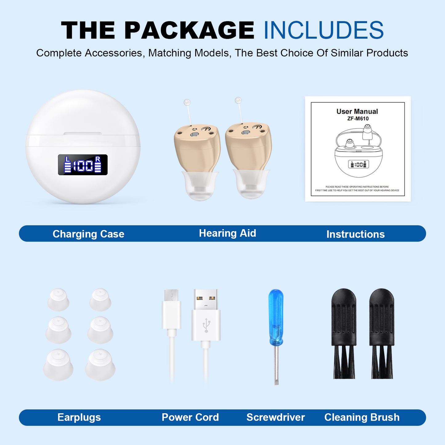RKEPIE M610 Essential CIC Hearing Aid - Discreet Invisible Design & Effortless Daily Hearing