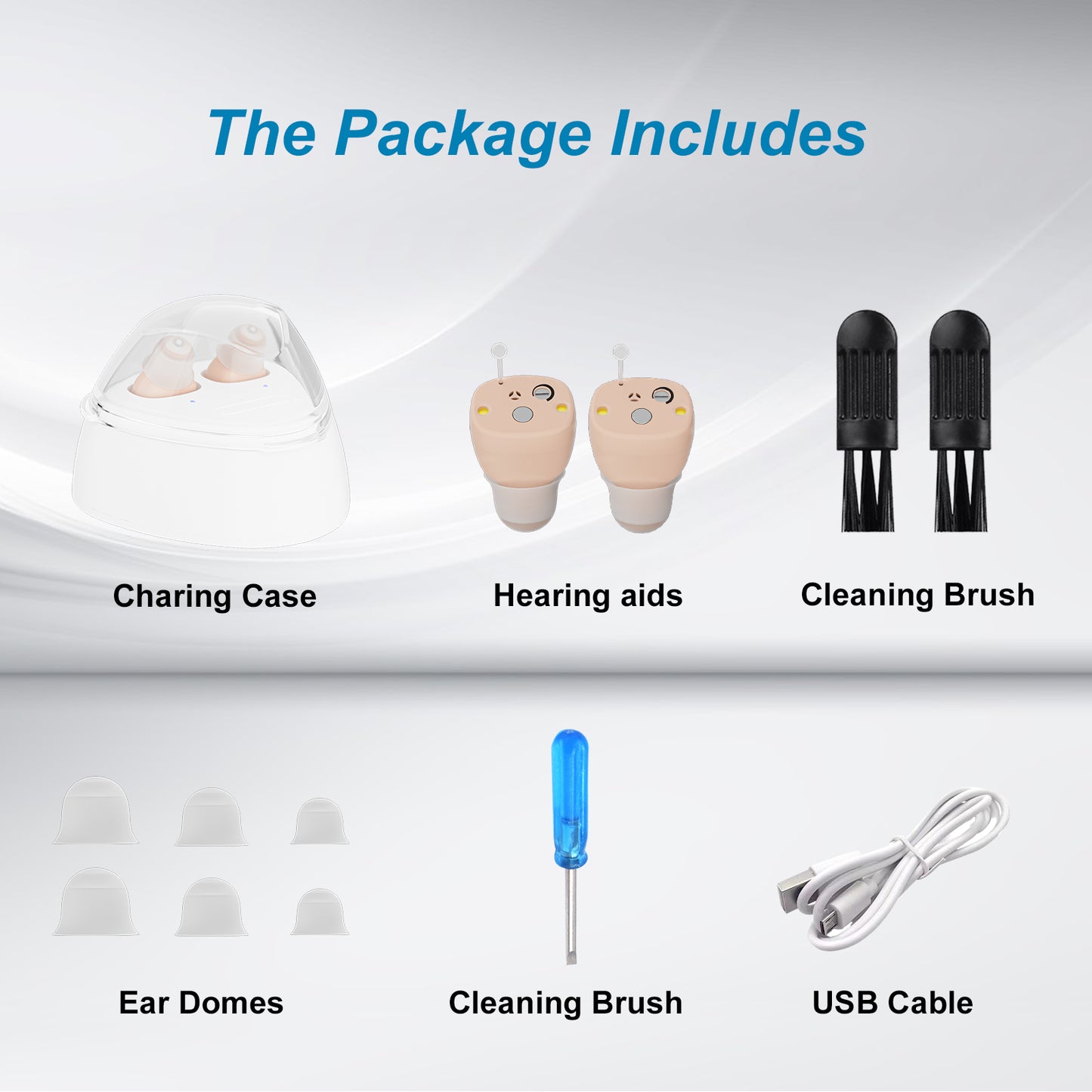RKEPIE M608 Elite CIC Hearing Aid - Truly Invisible Design & 96-Hour Power Bank Charging Case