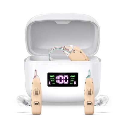 RKEPIE M802 Pro BTE Hearing Aid - High Power Amplification & Ergonomic Comfort for Seniors