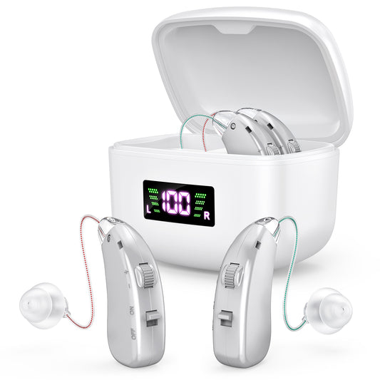 RKEPIE M802 Pro BTE Hearing Aid - High Power Amplification & Ergonomic Comfort for Seniors