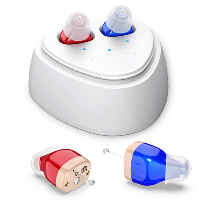 RKEPIE M608 Elite CIC Hearing Aid - Truly Invisible Design & 96-Hour Power Bank Charging Case