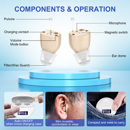 RKEPIE M610 Essential CIC Hearing Aid - Discreet Invisible Design & Effortless Daily Hearing