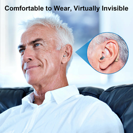 RKEPIE M908 Ultimate BTE Hearing Aid - Dual-Mic Noise Cancelling for Active Seniors