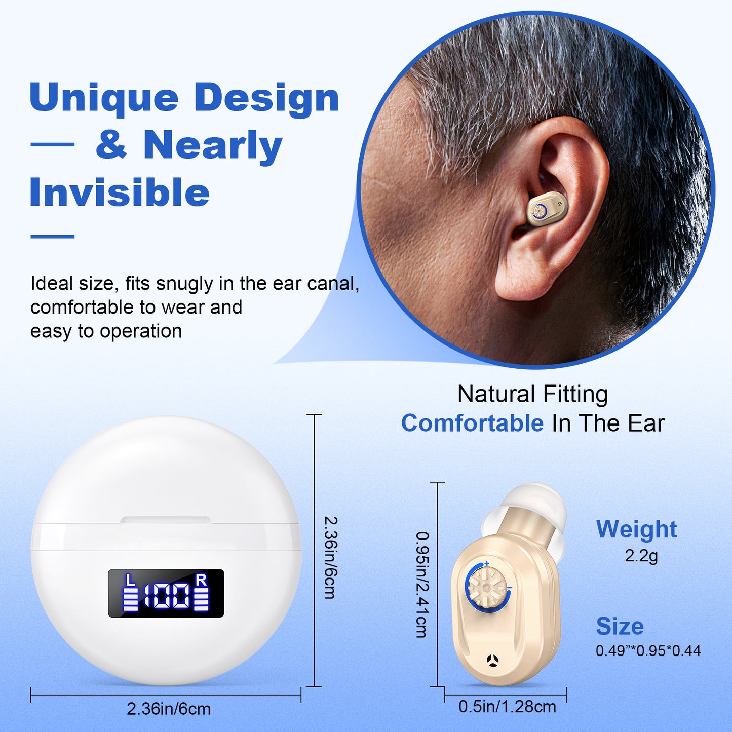 Rechargeable CIC Hearing Aids ZF-M607