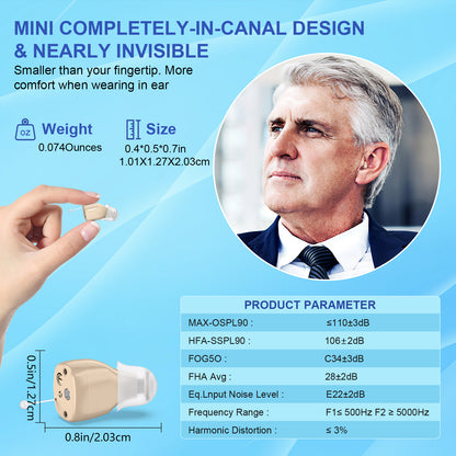RKEPIE M610 Essential CIC Hearing Aid - Discreet Invisible Design & Effortless Daily Hearing
