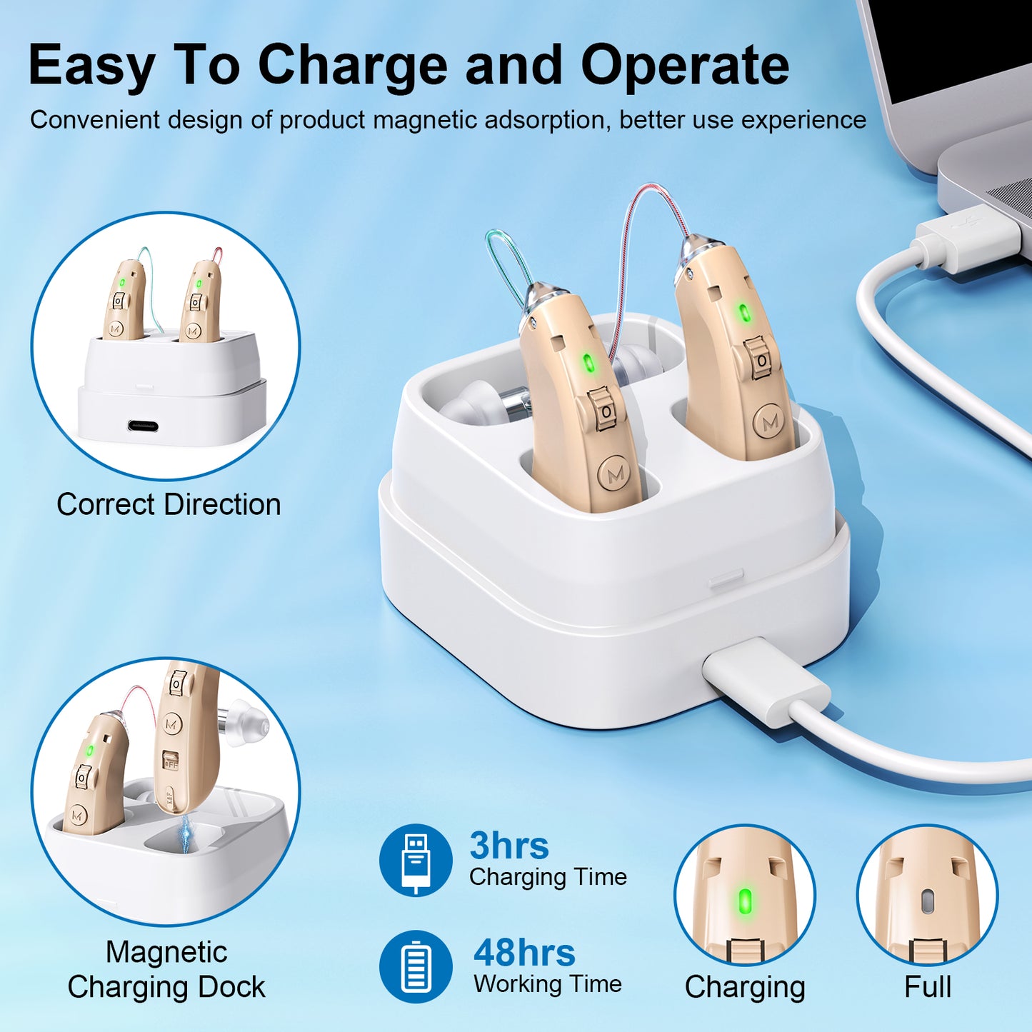 Rechargeable BTE Hearing aids ZF-M908