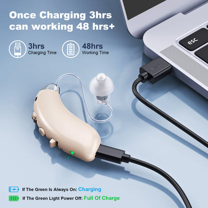 RKEPIE M807 Classic BTE Hearing Aid - Rechargeable & Digital Noise Reduction