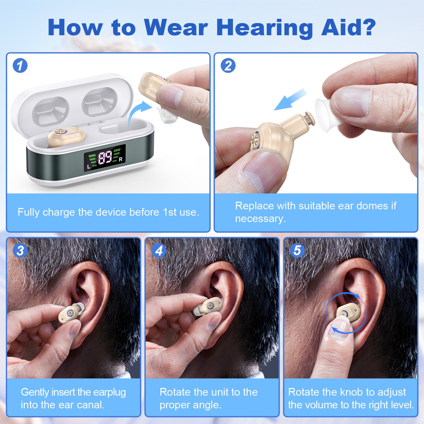 Rechargeable CIC Hearing Aids ZF-M612