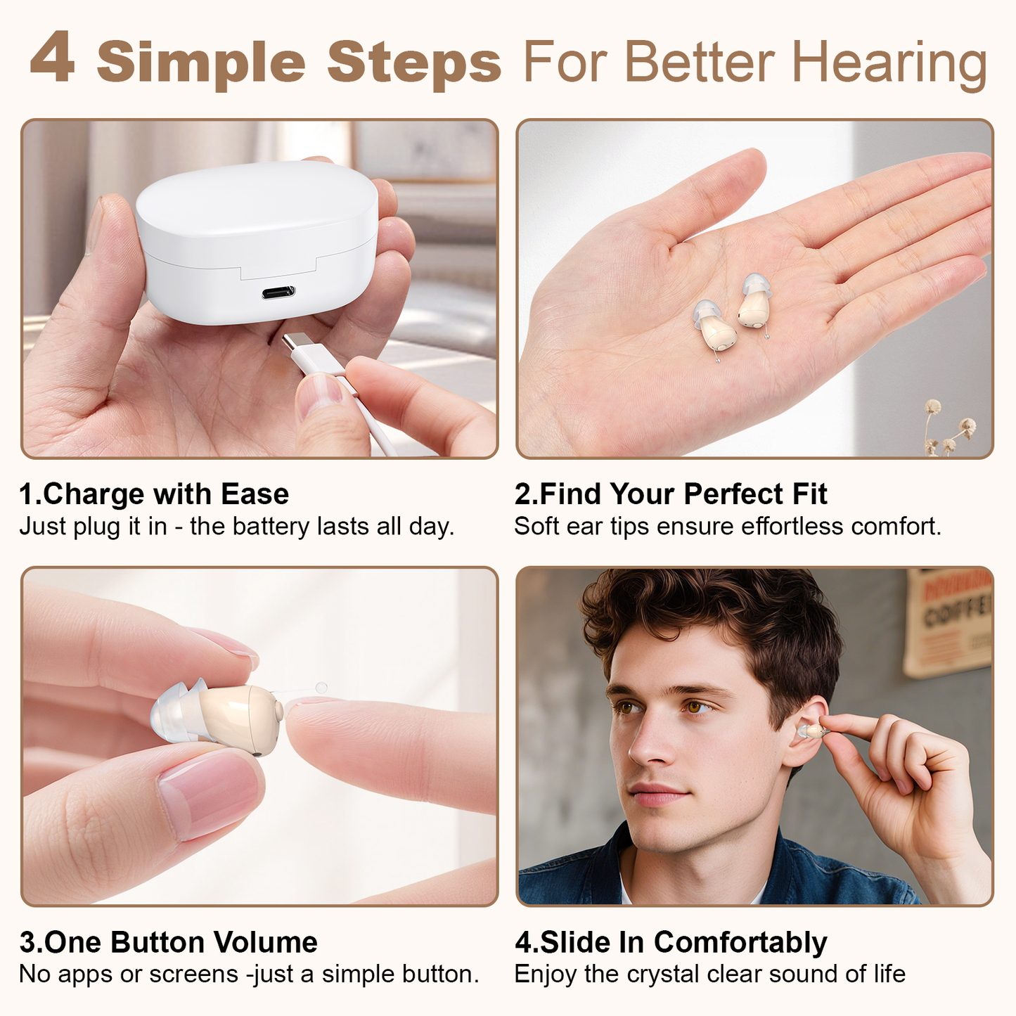 RKEPIE M602 Comfort-Pro CIC Hearing Aid—Hear TV & Conversations Clearly Again
