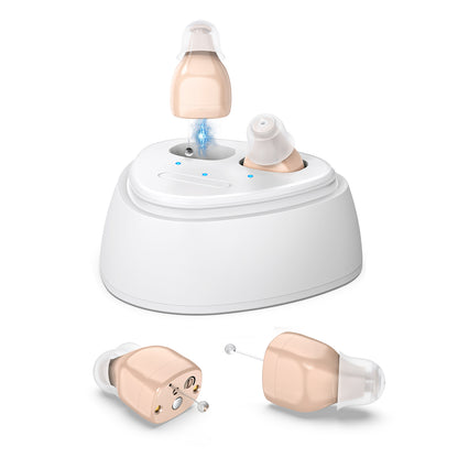 RKEPIE M608 Elite CIC Hearing Aid - Truly Invisible Design & 96-Hour Power Bank Charging Case