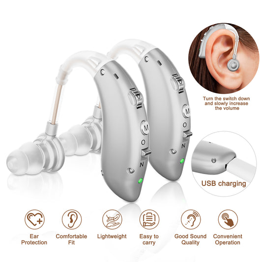 RKEPIE M806 Entry BTE Hearing Aid - Clear Sound & All-Day Comfort for Seniors