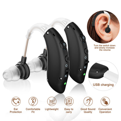 RKEPIE M806 Entry BTE Hearing Aid - Clear Sound & All-Day Comfort for Seniors