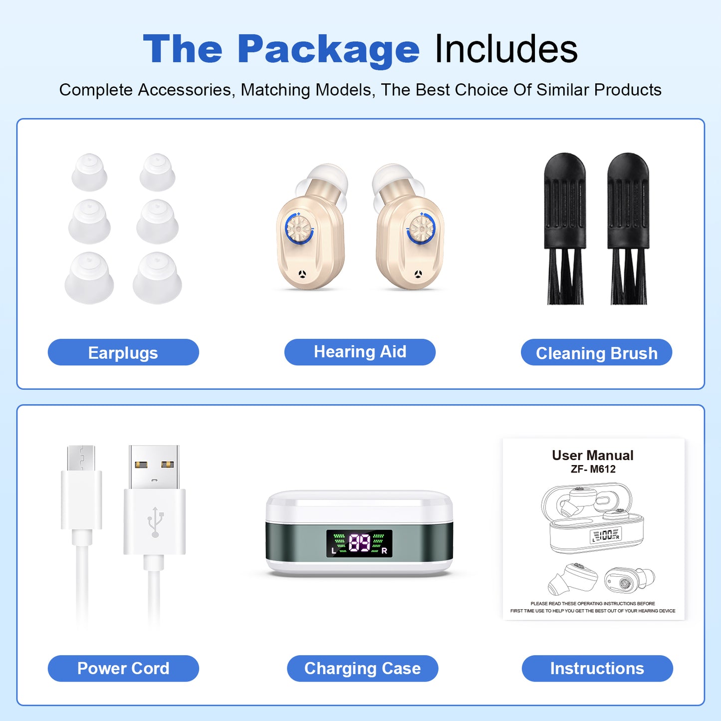 Rechargeable CIC Hearing Aids ZF-M612