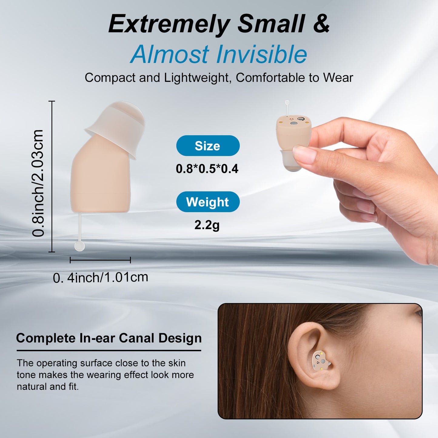 Rechargeable CIC Hearing Aids ZF-M608