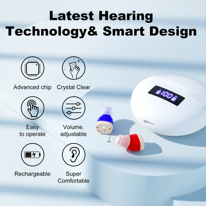 RKEPIE M610 Essential CIC Hearing Aid - Discreet Invisible Design & Effortless Daily Hearing