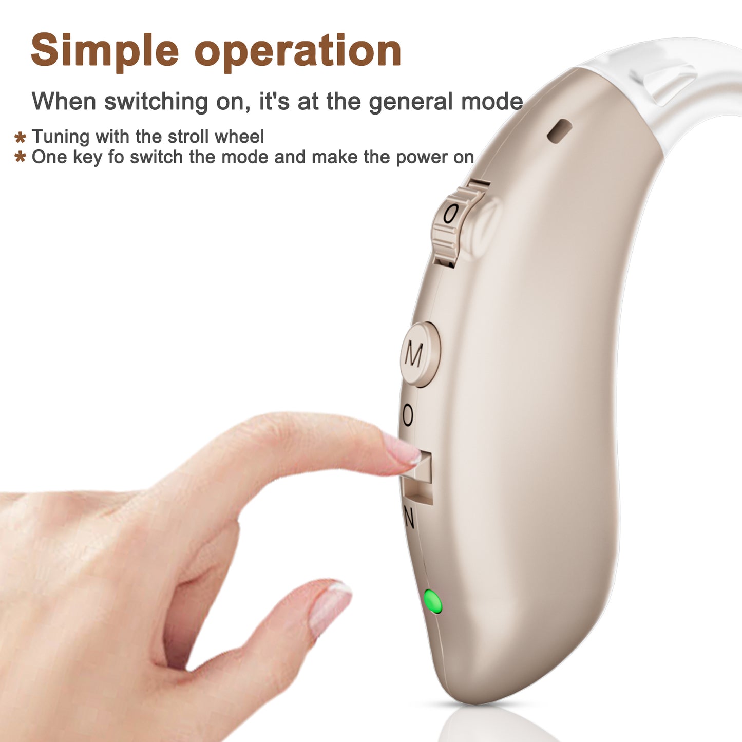 RKEPIE M806 Entry BTE Hearing Aid - Clear Sound & All-Day Comfort for Seniors