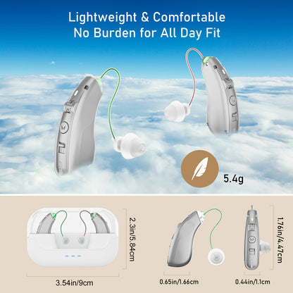 RKEPIE M909 Supreme BTE Hearing Aid - Smart Noise Reduction & All-Day Clarity for Seniors