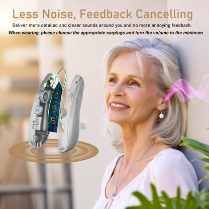 RKEPIE M909 Supreme BTE Hearing Aid - Smart Noise Reduction & All-Day Clarity for Seniors