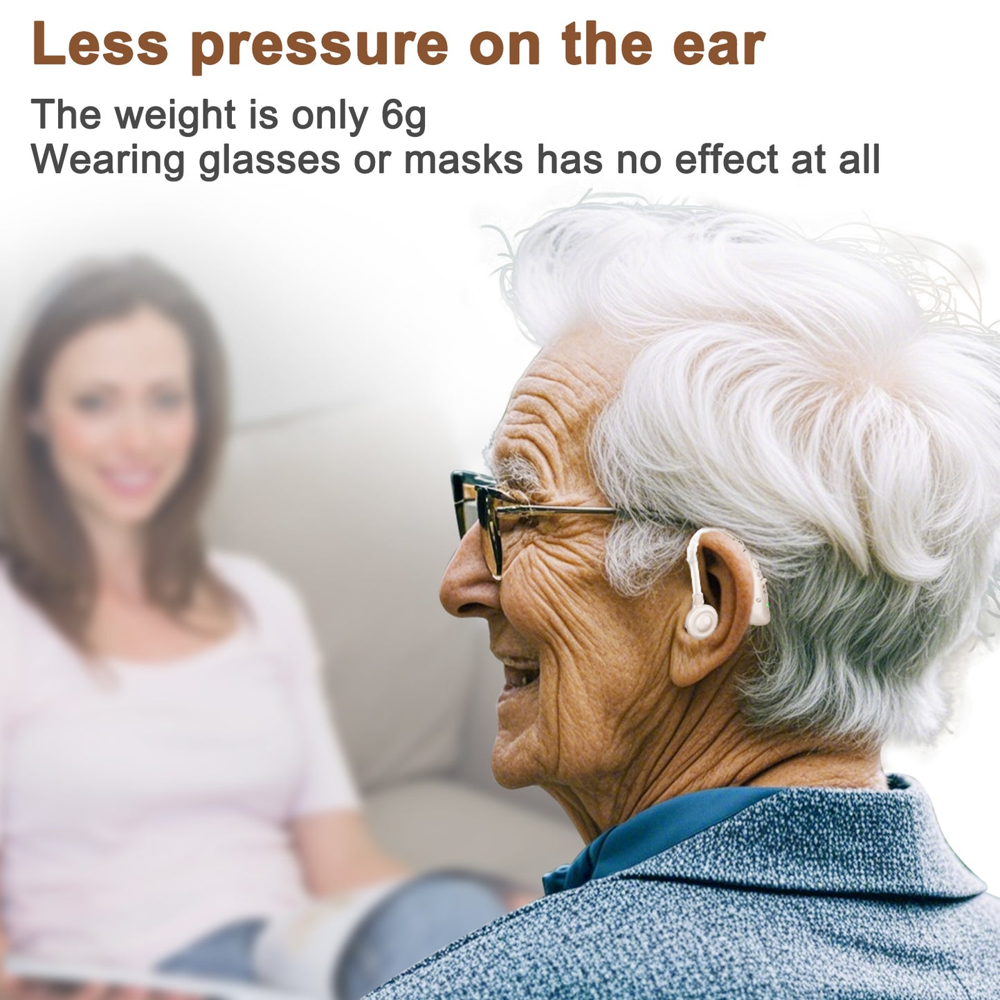 RKEPIE M806 Entry BTE Hearing Aid - Clear Sound & All-Day Comfort for Seniors