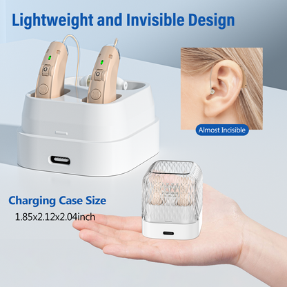 RKEPIE M908 Ultimate BTE Hearing Aid - Dual-Mic Noise Cancelling for Active Seniors