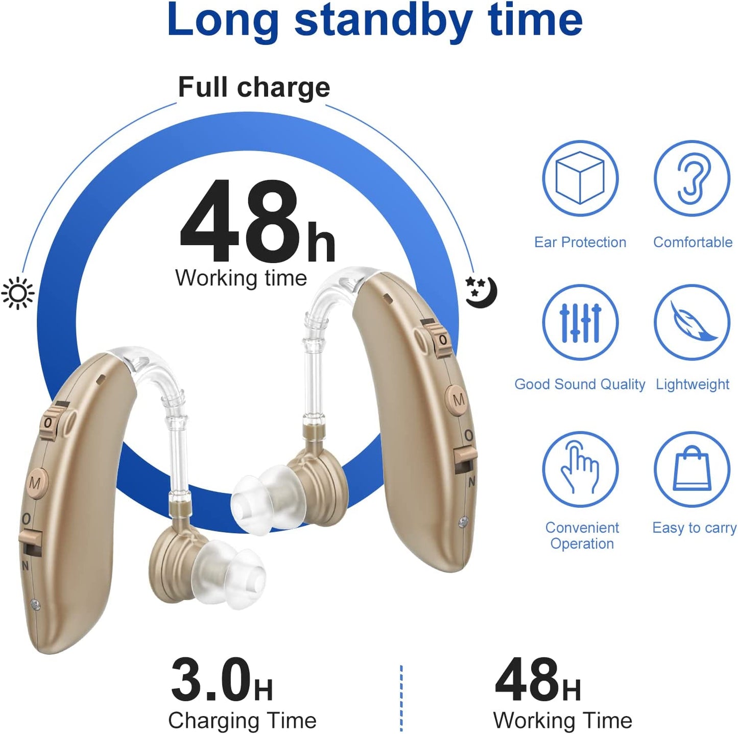 Rechargeable BTE Hearing aids ZF-M806