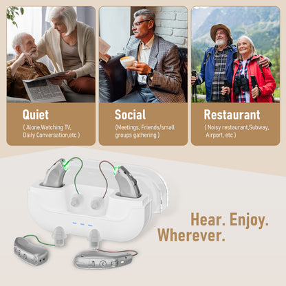 RKEPIE M909 Supreme BTE Hearing Aid - Smart Noise Reduction & All-Day Clarity for Seniors