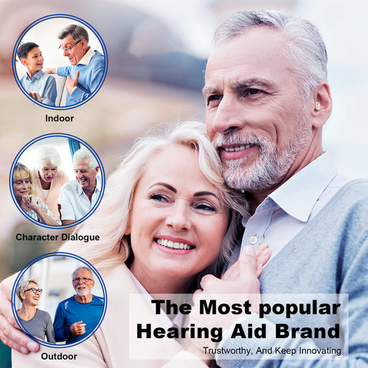 RKEPIE M608 Elite CIC Hearing Aid - Truly Invisible Design & 96-Hour Power Bank Charging Case
