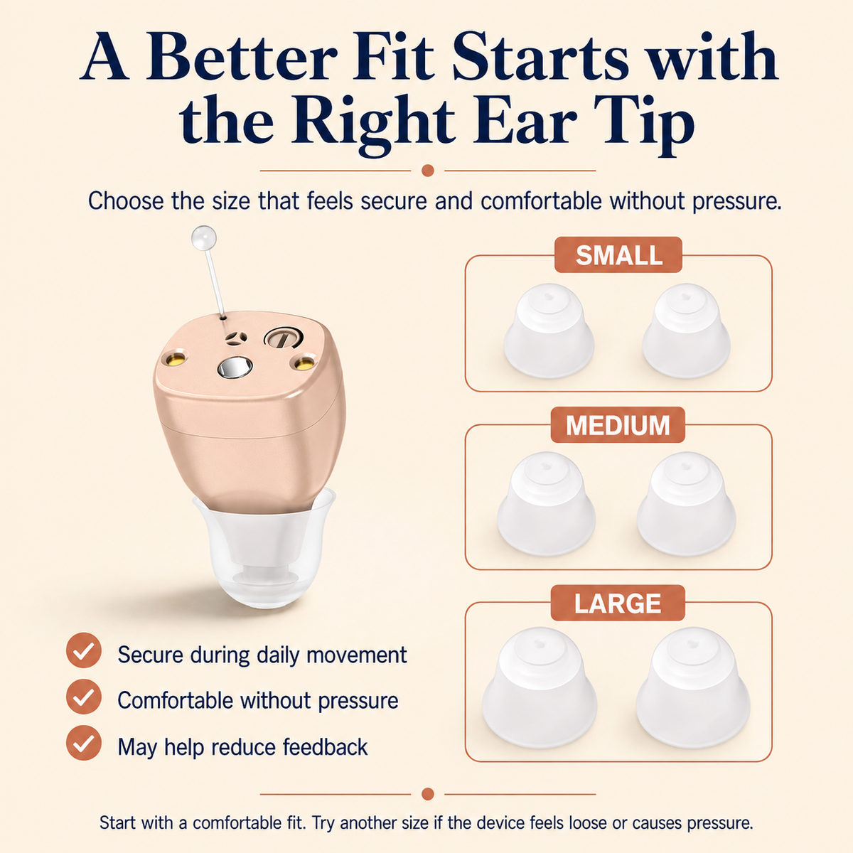 RKEPIE M609 Advanced CIC Hearing Aid - 96-Hour Travel Charging Case & Rechargeable In-Ear Pair