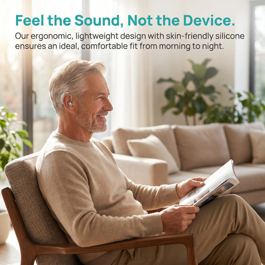 RKEPIE M802 Pro BTE Hearing Aid - High Power Amplification & Ergonomic Comfort for Seniors